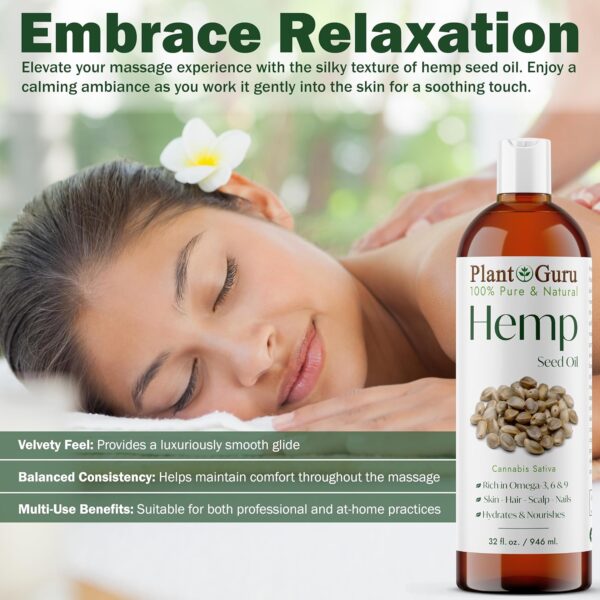Hemp Seed Oil 4 oz. Virgin, Unrefined 100% Raw Pure Natural - Skin, Body And Hair Moisturizer. Works For Massage, Acne, & More! - Image 7