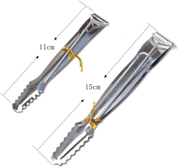 2 Pieces Shisha Coal Tongs Metal Charcoal Pliers Arabian Hookah Accessories Kitchen Utensils - Image 2