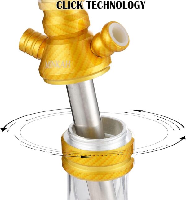 Hookah Set with Accessories Silicone Hose Bowl Tongs Mouth Tips, Small Aluminum Hooka Portable Shisha Hookahs Complete Set Glass Vase Silver - Image 3