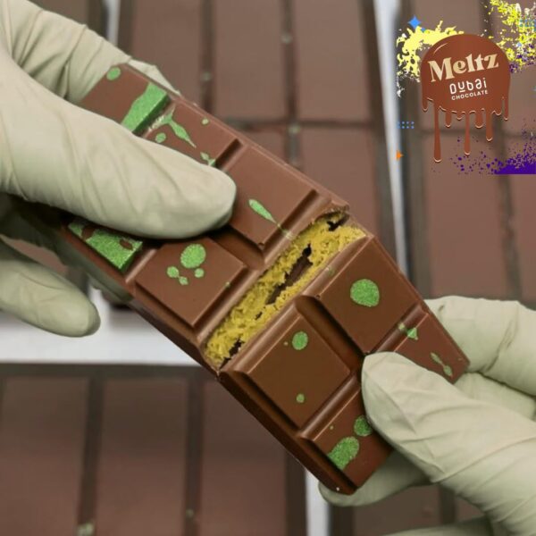 Meltz Dubai Chocolate Bar Pistachio 75g - Kunafa Bar with Pistachio Cream Filling – Luxurious Fix Dubai Chocolate – Best Gifts for Kids, Family & Friend (Pack of 1) - Image 3