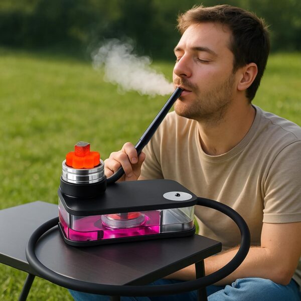 Hookah Box – Premium One Hose & Portable Travel Hookah Set with LED Lights, Perfect for Parties and Outdoor Adventures（Travel Case） - Image 6