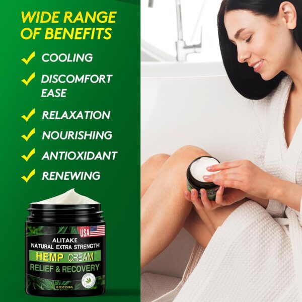 8.5 oz Natural Hemp Cream, Big Capacity - All-Natural Formula - Absorbs Quickly - Image 5