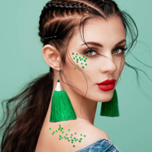 Maitys 12 Boxes Green Weed Leaf Glitter Nails Sequin Plant Pot Leaf Sequin Nail Design Decoration Marijuana Foliage Glitter for DIY Face Body Arts & Crafts Festival Manicure Accessories Supplies - Image 6