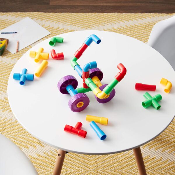 Skoolzy STEM Learning Pipe Tube 29 Piece Toys_and_Games Set, Educational Construction Building Blocks for ADHD & Autism for Baby, Kid Includes Wheels Pipes Joints and eBook - Image 7