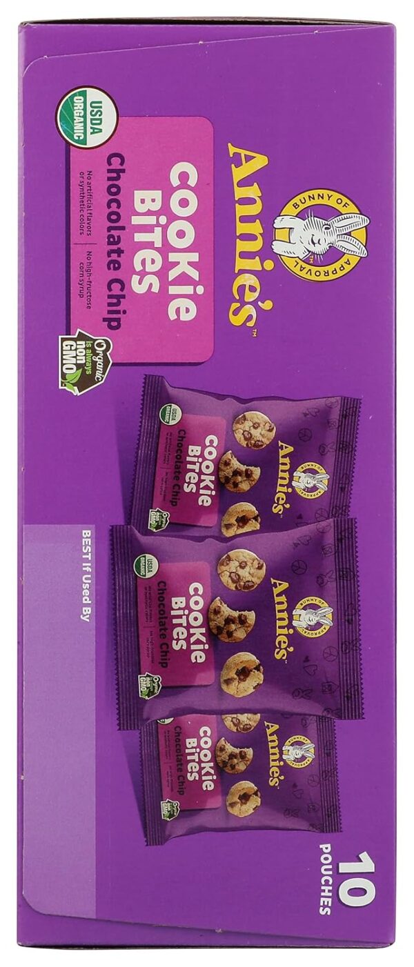 Annie's Organic Chocolate Chip Cookie Bites, 10 Pouches, 10.5 oz - Image 6