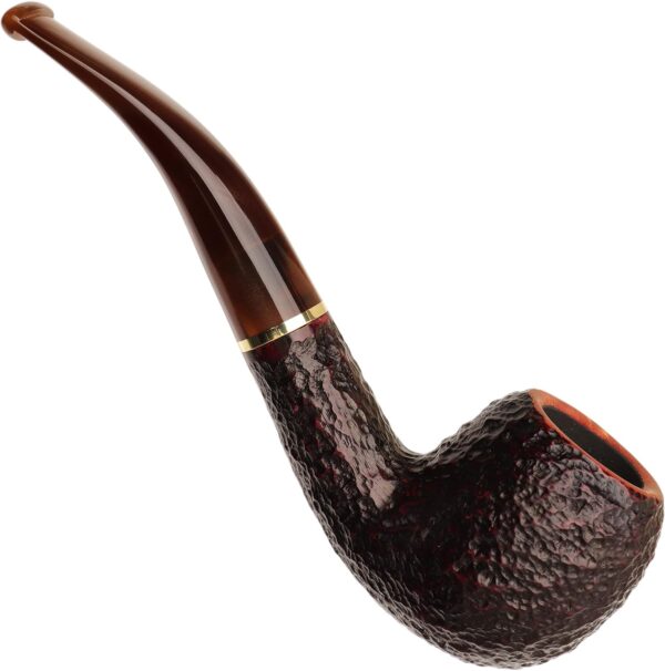 Savinelli Roma Lucite 626 - Rome Inspired Italian Briar Wood Pipe, Hand Crafted in Italy, Traditional Wood Pipes From Italy, Bent Apple Shaping, 6mm - Image 5