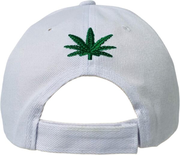 Unisex Marijuana Leaf Embroidered Dad Hat Adjustable Green Leaf Design Baseball Cap - Image 4