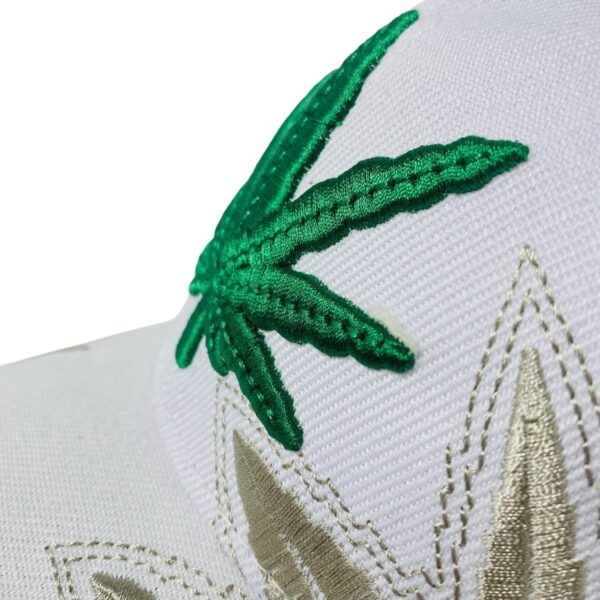 Unisex Marijuana Leaf Embroidered Dad Hat Adjustable Green Leaf Design Baseball Cap - Image 5