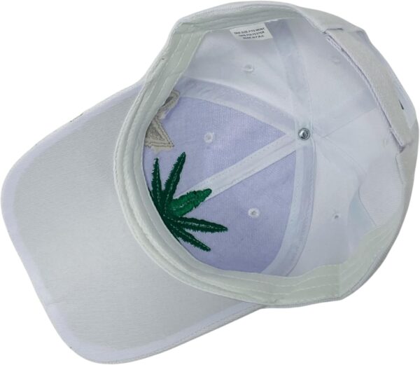 Unisex Marijuana Leaf Embroidered Dad Hat Adjustable Green Leaf Design Baseball Cap - Image 6