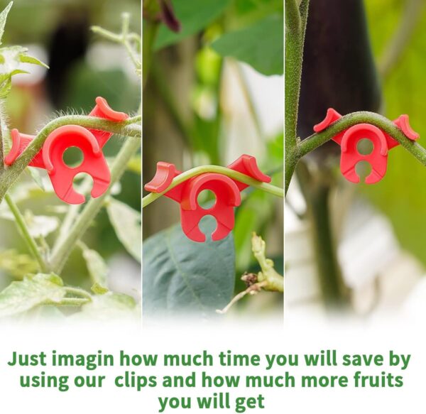 XINHUIDALSQ 60 PCS Low-Pressure Plant Training Clip, 90 Degrees Plant Stem Trainer, Plant Training Clips Plant Bud Bender, Gentle Plant Clips(Red) - Image 6