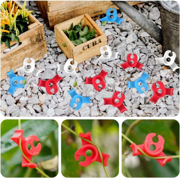 XINHUIDALSQ 60 PCS Low-Pressure Plant Training Clip, 90 Degrees Plant Stem Trainer, Plant Training Clips Plant Bud Bender, Gentle Plant Clips(Red) - Image 7