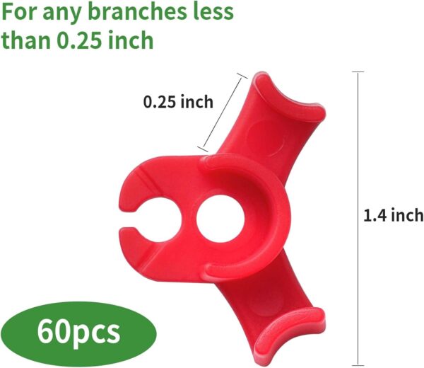 XINHUIDALSQ 60 PCS Low-Pressure Plant Training Clip, 90 Degrees Plant Stem Trainer, Plant Training Clips Plant Bud Bender, Gentle Plant Clips(Red) - Image 9