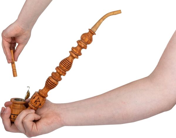Dr. Watson - Tobacco Pipe, Churchwarden shape, Handcrafted (Runes) - Image 5