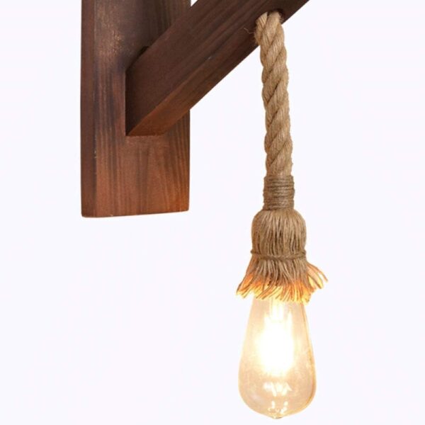 Industrial V-intage Loft Antique Single Head Wall Sconce Lamp Hand-Woven Hemp Rope Wall Light,Luxury - Image 5