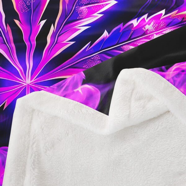 Cannabis Leaves Fleece Blanket Marijuana Weed Throw Blanket Lightweight Super Soft Cozy Luxury Bed Blanket Purple Smoke Flannel Blanket for Sofa Bedroom Office Travel All Season(Twin 60"x80") - Image 4
