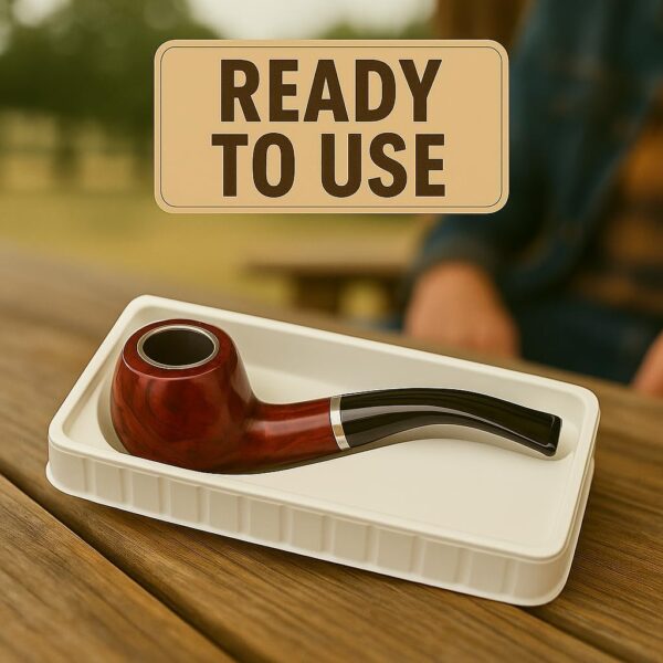 Premium Marbleized Tobacco Pipe - 5.67" (14,cm) – Perfect Durable Pipes for Smoking Tobacco and Enjoying Rich Tabacco Aromas (Red Marble Pattern) - Image 3