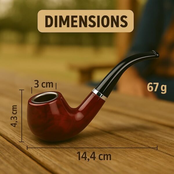 Premium Marbleized Tobacco Pipe - 5.67" (14,cm) – Perfect Durable Pipes for Smoking Tobacco and Enjoying Rich Tabacco Aromas (Red Marble Pattern) - Image 5