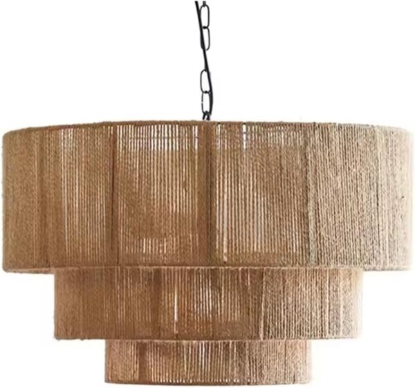Lamp Hemp Rope Pendant Lights for Dining Room Aisle Bedroom Japanese, Luxury - Image 3