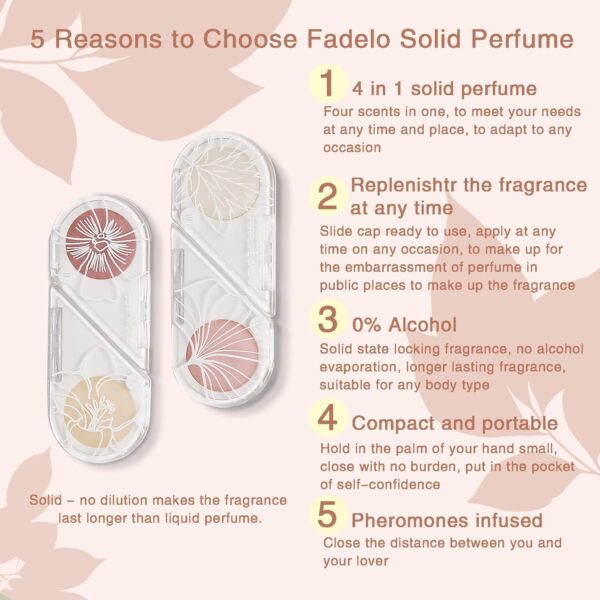 4-in-1 Solid Perfume for Women – Changeable Shape Pheromone-Infused Balm Cologne in Travel Size with 4 Unique Scents - Image 5