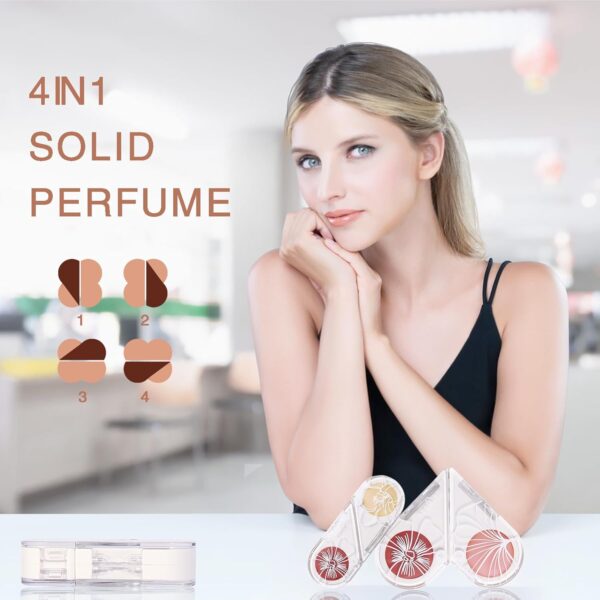 4-in-1 Solid Perfume for Women – Changeable Shape Pheromone-Infused Balm Cologne in Travel Size with 4 Unique Scents - Image 9