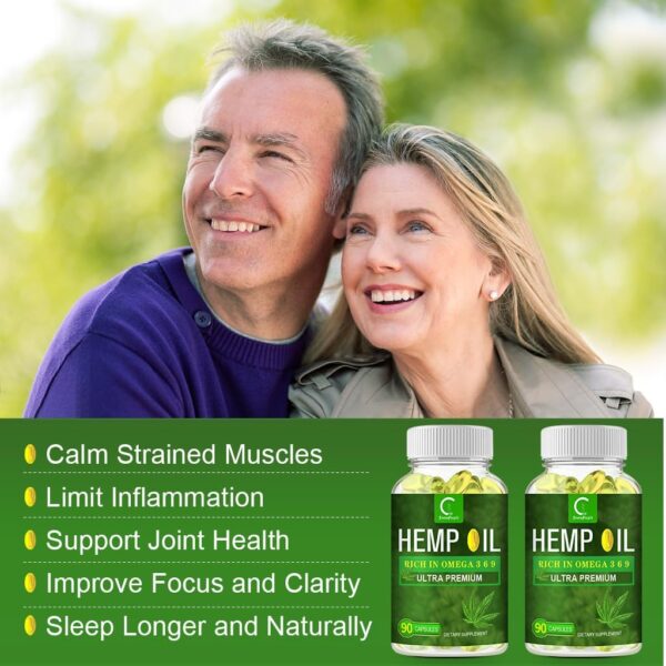 GPGP GreenPeople 100% Natural Hemp Oil Capsules - 180 Servings - Extra Strength Hemp Oil Extract for Stress, Sleep & Mood Support, Rich in Omega 3, 6, 9 - Image 6