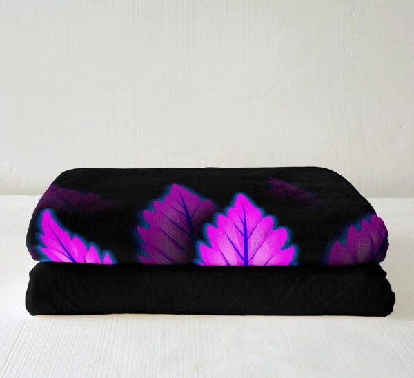 Cannabis Leaf Bed Blanket Purple and Blue Throw Blanket Lightweight Soft Cozy Luxury Marijuana Weed Fleece Blanket Trippy Boho Flannel Blanket for Sofa Bedroom Office Travel All Season(Twin 60"x80") - Image 4