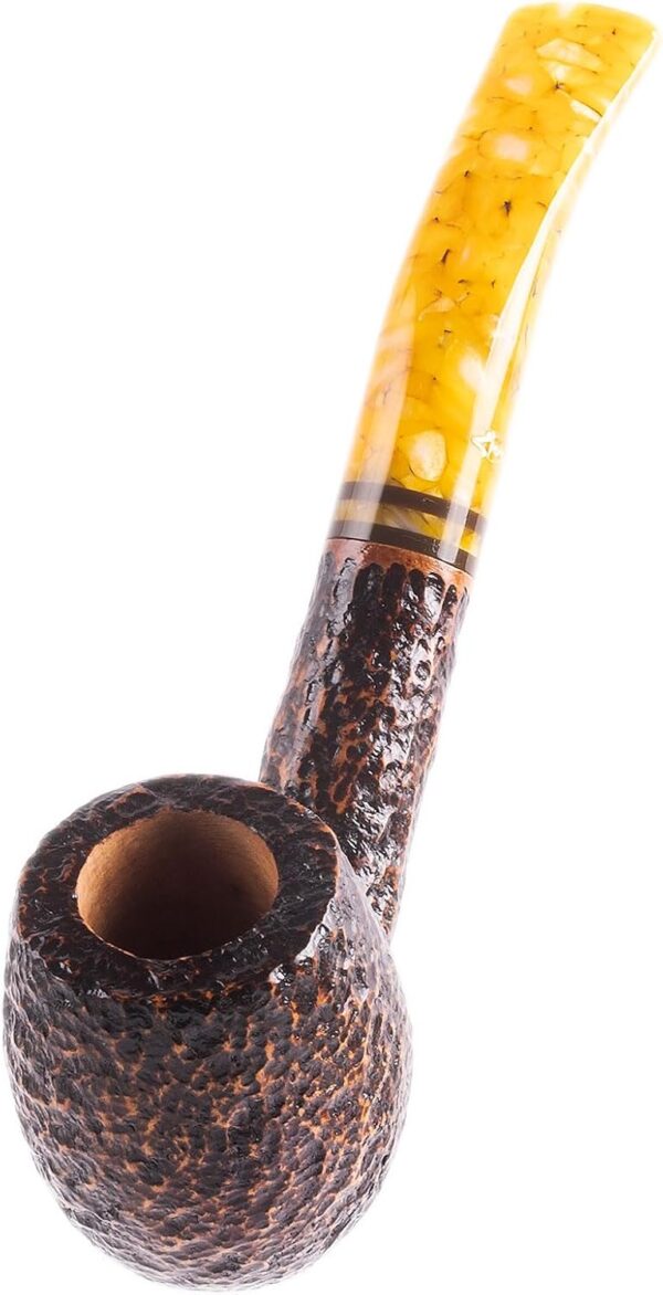Savinelli Miele Series - Honeycomb Pattern Hand Crafted Wood Briar Pipe, Made in Italy, Rusticated Finish, 670 KS - Image 6