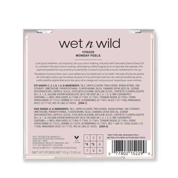 wet n wild Mood Cannabis Sativa Seed Oil Infused Makeup, Eyeshadow Palette, Monday Feels - Image 4