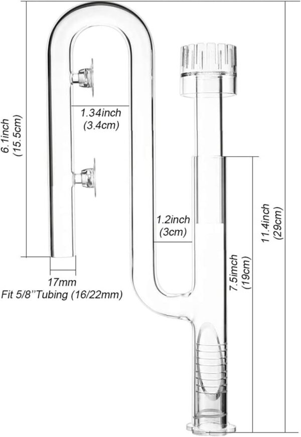 FZONE Aquatic Glass Lily Pipe Set with Skimmer Inflow and Outflow for Aquarium Filter 5/8''(16/22mm) Tubing - Image 2
