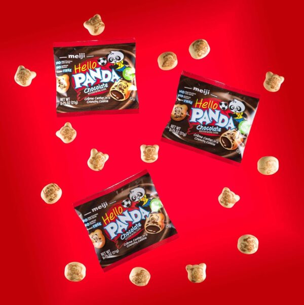 Meiji Hello Panda Cookies, Chocolate Crème Filled - 32 Count, 0.75oz Packages - Bite Sized Cookies with Fun Panda Sports - Image 4