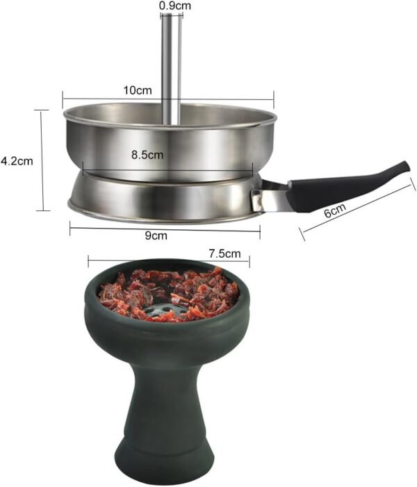 Kitosun Hookah Bowl Set - Silicone Hookah Tobacco Shisha Bowl with Heat Management Screen Charcoal Holder for Smoking Shisha Hookah Easy Replace Charcoal Fast Cleaning - Image 4