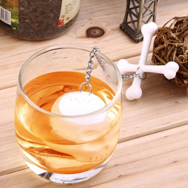 2pcs tea infuser, cute silicone tea infuser, loose tea leaf steeper, Creative design, easy to brew loose leaf tea, They are fun tea accessories for brewing tea(Skull + Tower) - Image 4