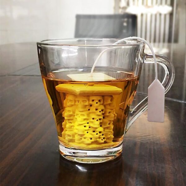 2pcs tea infuser, cute silicone tea infuser, loose tea leaf steeper, Creative design, easy to brew loose leaf tea, They are fun tea accessories for brewing tea(Skull + Tower) - Image 5