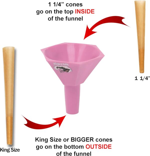 Herb’n Ninja Cone Loader for 1¼, King Size, and Large Cones | Easy Pre Roll Packing Tool with Funnel and Shovel | Fast, Clean, and Efficient Cone Filling Accessory (Pink) - Image 2