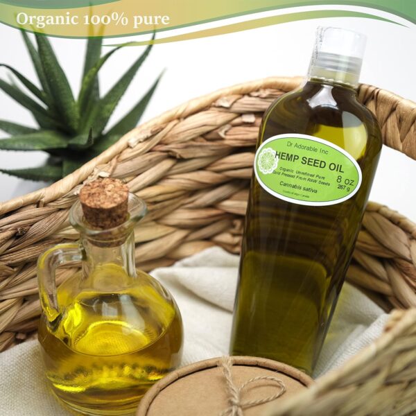 Hemp Seed Oil Pure Organic Cold Pressed by Dr.Adorable 8 oz - Image 2
