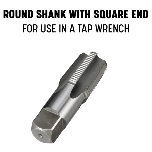 Drill America DWTPT1/4-1-1/4SET 6 Piece NPT Pipe Tap Set in Wooden Case (1/4 ", 3/8 ", 1/2 ", 3/4 ", 1" and 1-1/4 "), Carbon Steel, DWT Series, Uncoated (Bright), Small - Image 5