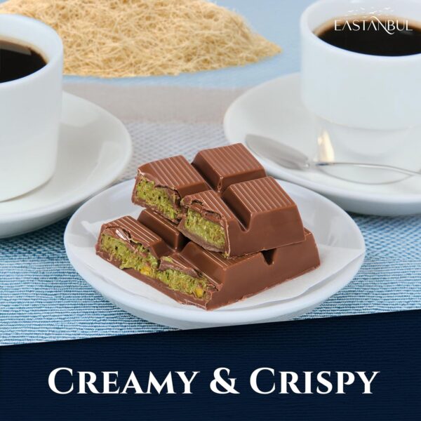 Eastanbul Dubai Chocolate Bar Pistachio, 7oz, Premium Belgium Chocolate, Pistachio Dubai Bar, Viral Candy with Shredded Phyllo Dough, Knafeh, Gift Box - Image 5