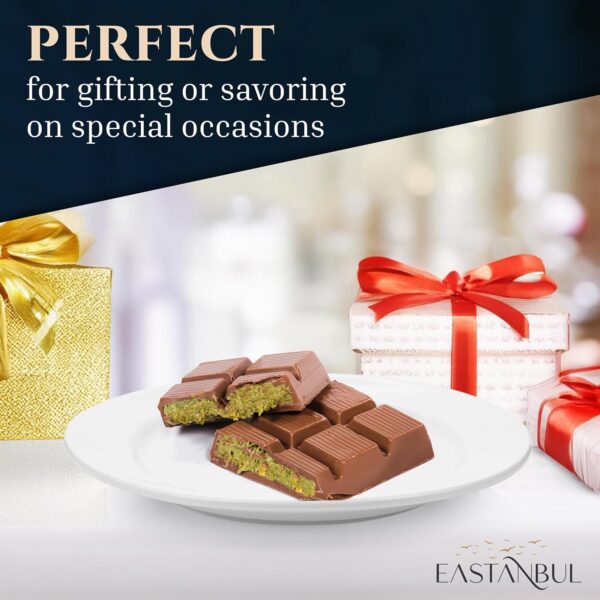 Eastanbul Dubai Chocolate Bar Pistachio, 7oz, Premium Belgium Chocolate, Pistachio Dubai Bar, Viral Candy with Shredded Phyllo Dough, Knafeh, Gift Box - Image 6