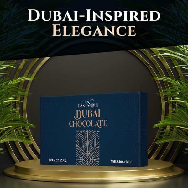 Eastanbul Dubai Chocolate Bar Pistachio, 7oz, Premium Belgium Chocolate, Pistachio Dubai Bar, Viral Candy with Shredded Phyllo Dough, Knafeh, Gift Box - Image 7