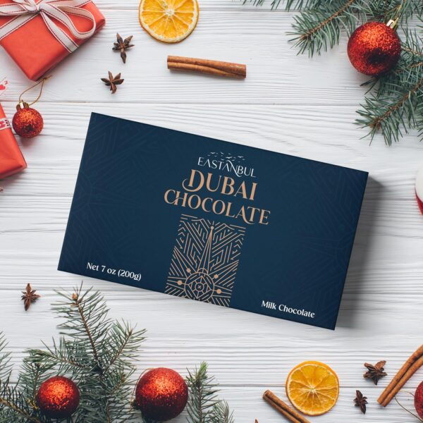 Eastanbul Dubai Chocolate Bar Pistachio, 7oz, Premium Belgium Chocolate, Pistachio Dubai Bar, Viral Candy with Shredded Phyllo Dough, Knafeh, Gift Box - Image 8