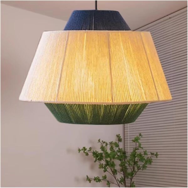 Japanese Woven Cotton Thread Pendant Light Modern E27 Bedroom Dining Room Living Room Lighting Vintage Hemp Rope Hanging Lamp,Luxury Style - Image 4