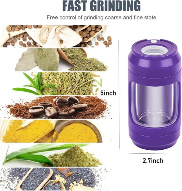 Herb Grinder Storage Jar with 8x Magnifying Lid, Light-Up Viewing, Fresh Keeping, and Portable Grinding (Red) - Image 7