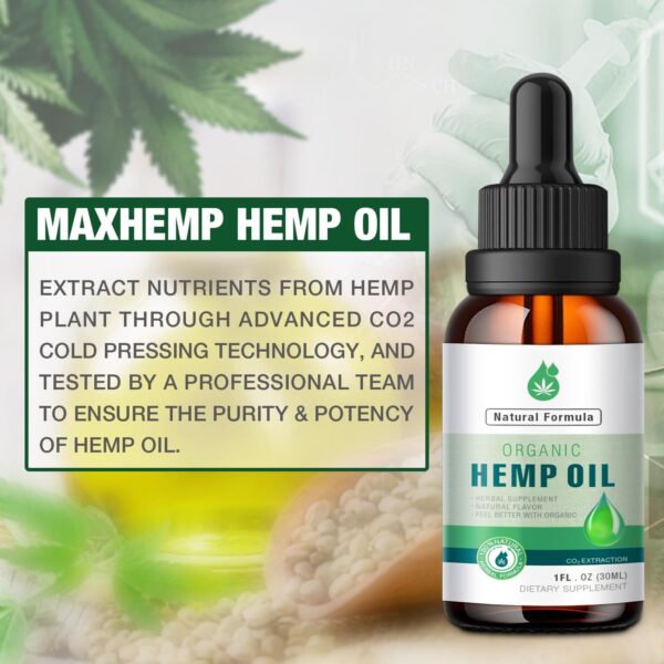 2 Pack Hemp Oil Organic Premium - 2,800,000 Maximum Strength - 100% Natural Hemp Drops Tincture - Hemp Oils with Vegan, Non-GMO Grown - Image 2