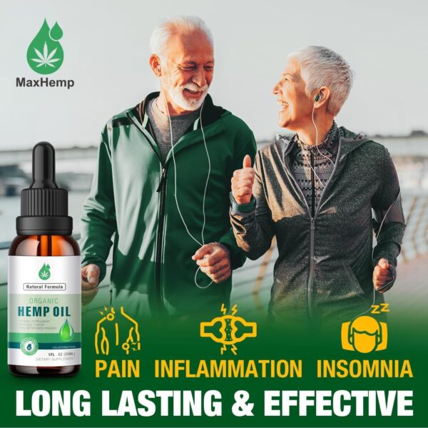 2 Pack Hemp Oil Organic Premium - 2,800,000 Maximum Strength - 100% Natural Hemp Drops Tincture - Hemp Oils with Vegan, Non-GMO Grown - Image 6