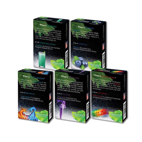 Fantasia Hookah Shisha Flavors, Tobacco & Nicotine Free — Berry Variety, 50-Gram (Pack of 5) B5 - Image 2