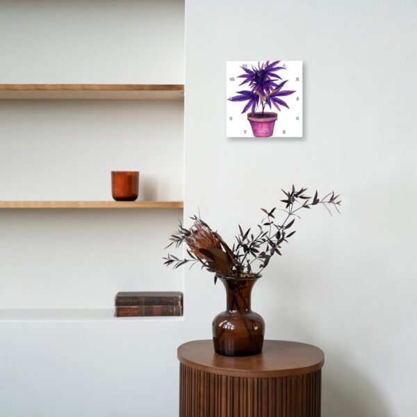 3dRose Wall Clock Silent - 13 inch - Purple Cannabis Plant - Cannabis - Image 7