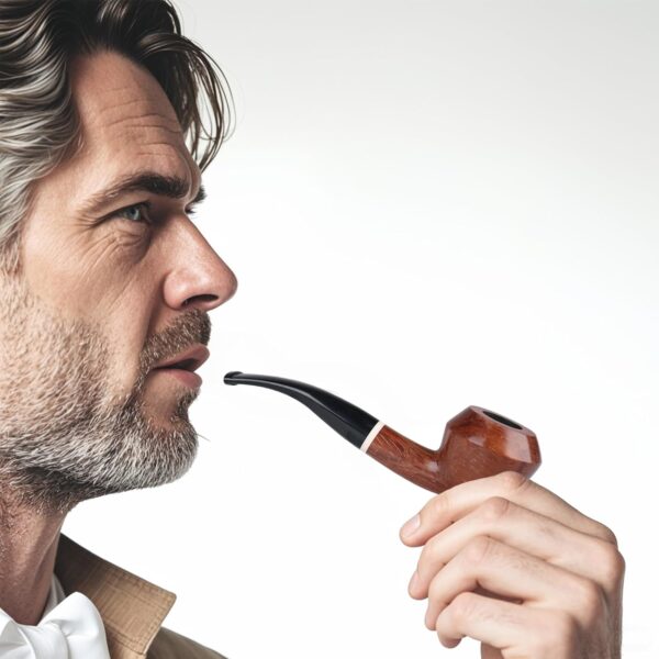 Rosewood Tobacco Pipe Set – Handmade Wooden Pipe with Bent Stem, Cleaning Accessories & Gift Box – Classic Gentleman’s Collectible for Beginners & Collectors - Image 3
