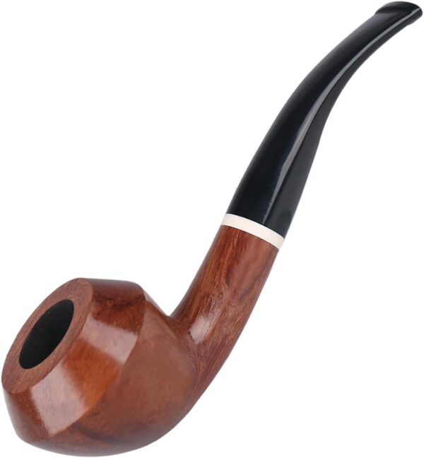 Rosewood Tobacco Pipe Set – Handmade Wooden Pipe with Bent Stem, Cleaning Accessories & Gift Box – Classic Gentleman’s Collectible for Beginners & Collectors - Image 7
