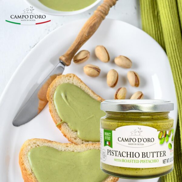 CAMPO D'ORO - Pistachio Butter Sweet Spreadable Cream, 6.3 oz (180g), Rich & Nutty for Knafeh Pistachio Dubai Chocolate Bars - Image 6