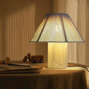 Desk lamp High-end Luxury Handmade Hemp Rope Desk Light Natural Vintage Bedroom Study Reading Desk Lamp Living Room Couch Side B&B Decorative Table Lamp Dining Room Apartment Office Model